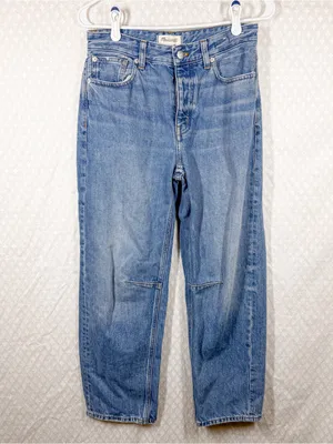 Madewell NWT Light Wash The Darted Barrel Leg‎ Jeans thumbnail 2