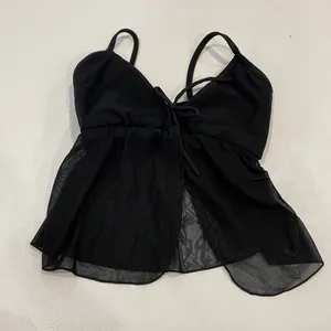 Tiger Friday Black Mesh Peplum Dance Top Adult Small Ballet Y2K thumbnail 3