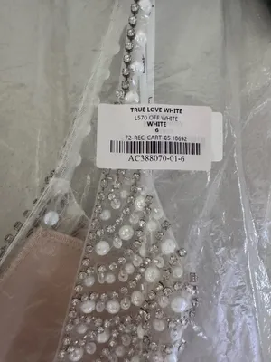 NWT Lulus Size 6 True Love White Beaded Rhinestone Maxi Dress Wedding Gown thumbnail 14