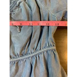 Old‎ Navy Smocked Peasant Dress Small Blue Tiered Swing Western Cottage Boho thumbnail 10
