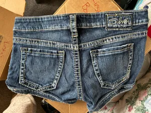 Silver Denim Jean Shorts  thumbnail 2