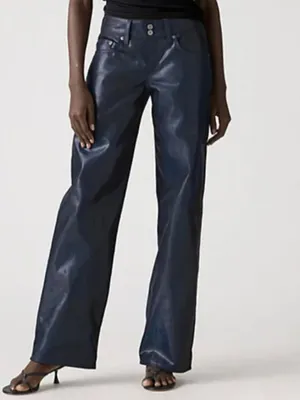 NWT Levi's Superlow Loose Jeans In Luminous Night Shiny SZ-30 thumbnail 3