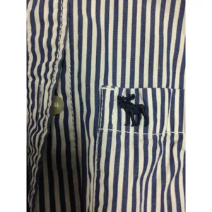 abercrombie Girls Long Sleeve Button Shirt Size S Blue White Cotton Striped thumbnail 3