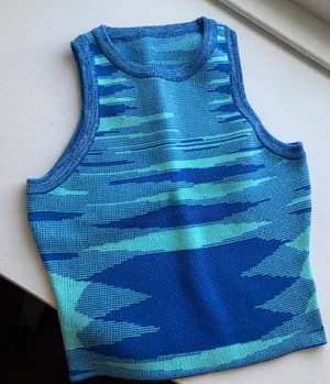 Trendy Y2K Top Blue thumbnail 1