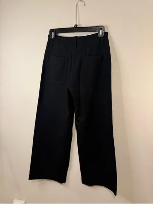 Anthropologie Black Wide-Leg Cropped Pants thumbnail 5