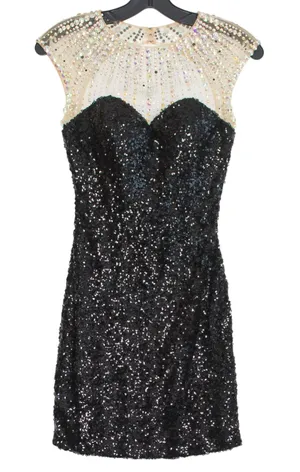 Clarisse Dress Sequin Embellished Cocktail Party Glam Evening Sparkly Black 0 thumbnail 1