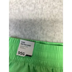 DSG Womens Stride High‎ Rise Short Hyper Lime Green Neon Running Small NEW thumbnail 4