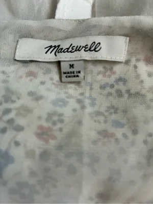 Madewell Cream Floral Button-Front V-Neck Peplum Blouse thumbnail 5