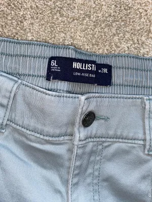 Hollister Women's Low-Rise 4-Pocket Cargo Baggy Pants For Blue Grey thumbnail 3