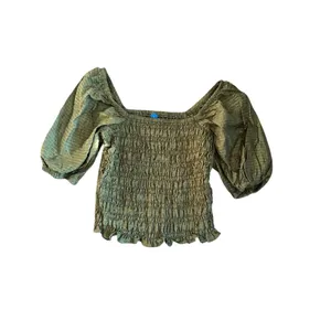 Old Navy Women's Dark Green Puff Sleeve Top thumbnail 2