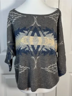 Denim & Supply Ralph Lauren Sweater S Southwestern Aztec Dolman Cotton Oversized thumbnail 1