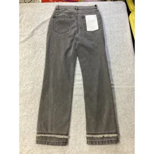 Le ALX Western Belt Jean Grey Fringed Straight Leg‎ High Rise Denim Size 26 NWT thumbnail 4