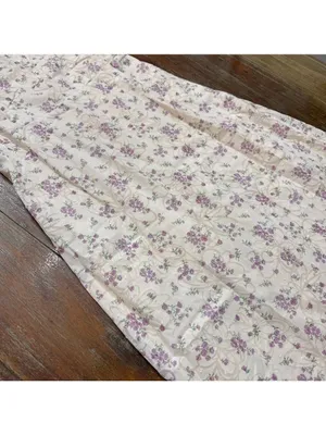 Lulus White Purple Green Floral Puff Sleeve Maxi Dress Small thumbnail 4