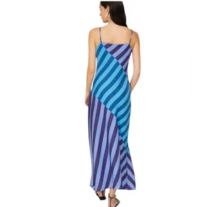 Saunders- Striped Blue Maxi Dress Size 6 thumbnail 4
