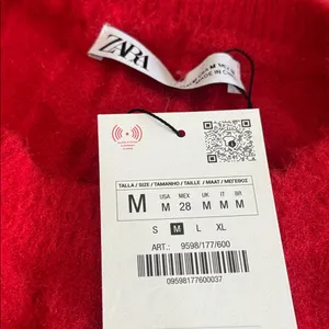 NWT ZARA Red Cable Knit Sleeveless Sweater Vest Super Soft Medium thumbnail 10