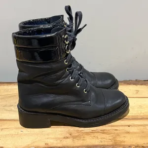 Fabianelli Black Leather Combat‎ Moto Boots Size 36/US5.5-6 A52 thumbnail 6
