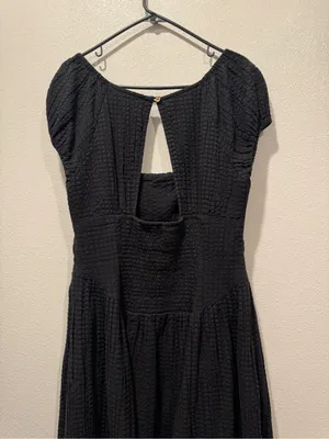 Free People Ciara Pucker Midi Dress Black M NWOT Pockets thumbnail 8