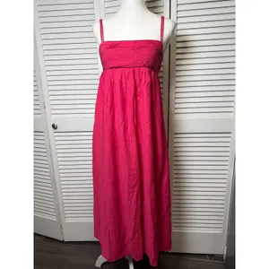 Abercrombie & Fitch Pink Babydoll Crinkle Textured Maxi Dress w/ Pockets Medium thumbnail 5