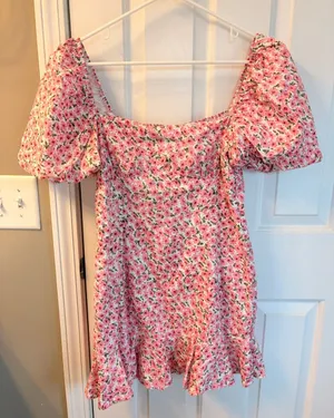 Petal & Pup Pink Floral Smocked Mini Dress thumbnail 1