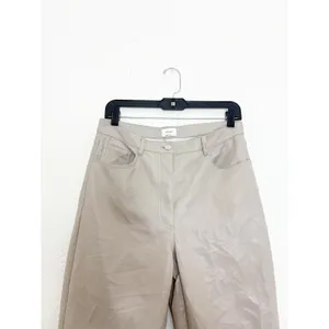Aritzia Wilfred The Melina Taupe Vegan Leather Straight Leg Pants Size 8 thumbnail 5