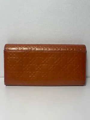 Coach Vintage Clover Embossed Patent Leather Continental Flap Long Wallet thumbnail 3