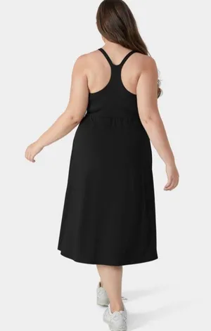 Halara Everyday Midi Chill Dress in Black Size XL New w/Tag Retail $54.95 thumbnail 2