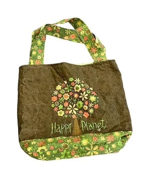 “Happy Planet” handmade / homemade open top tote‎ thumbnail 1