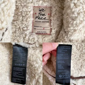 Free People Andies Vegan Moto Jacket Embroidered Floral Brown Bear Small NWT‎ thumbnail 7