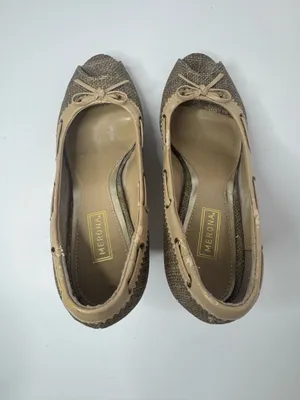 Merona Tan Peep Toe Heels Women's Size 7.5 thumbnail 3