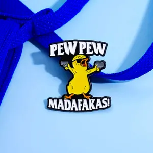 Cute‎ Cartoon Yellow Duck Enamel Pin Zinc Alloy Unplated Simple Pin thumbnail 2