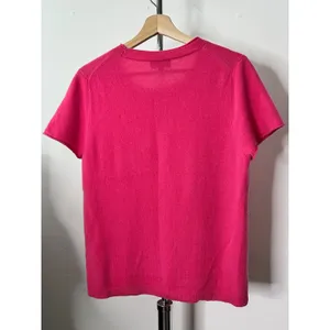 J.Crew Cashmere Sweater Pink Short Sleeve Crew Neck thumbnail 2