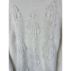 GAP Women’s Chunky Cable Pointelle Popcorn Knit Crewneck Sweater Size S Tall thumbnail 8