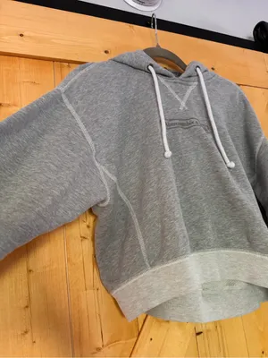 Abercrombie & Fitch Cropped Oversized Logo Hoodie Grey Size XS⁠ thumbnail 5