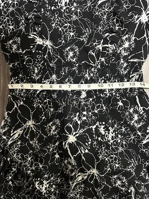 Sleeveless Black & White Floral High-Low Dress thumbnail 13
