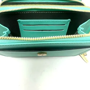 Forever‎ Young Bag Turquoise Magnetic Snap Wallet Phone Strap Small Zip Closure thumbnail 4