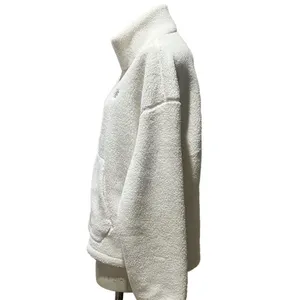New Balance Women's White Sherpa Half Zip Pullover Jacket Size L Winter Warm thumbnail 4