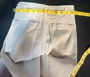 Zara High-Waisted Wide-Leg Raw Hem Jeans in Cream thumbnail 9