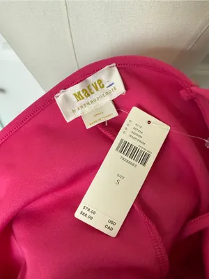 Maeve Anthropologie NWT Bow Front Halter Cami Top, Hot Barbie Pink, Size S thumbnail 4