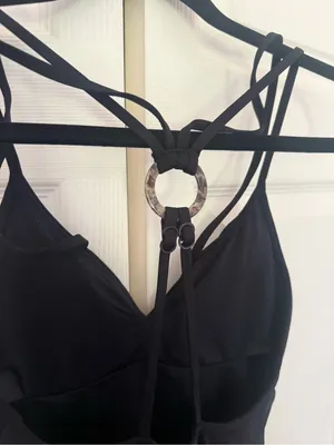 NWOT Seafolly Active Multi Rouleau One-Piece Black Criss Cross 8 Black Swimsuit thumbnail 7