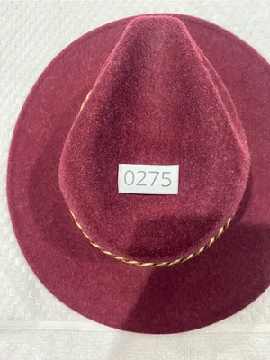 Cherokee Burgundy Felt Fedora with Gold Chain Trimu thumbnail 5