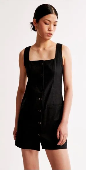 The Abercrombie & Fitch Mara Squareneck Linen-Blend Vest Mini Dress thumbnail 1