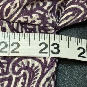 LOFT Purple & White Floral V-Neck Long Sheer Sleeve Blouse thumbnail 8