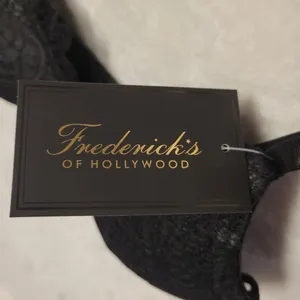 Fredericks of Hollywood Finley Bralette Womens Size S Black Lace Bow NWT Padding thumbnail 5