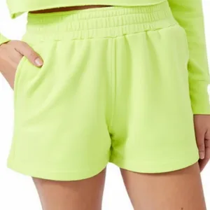 ✨Monrow Neon Yellow Ex-Boyfriend Cotton Soft Shorts Size Small thumbnail 1