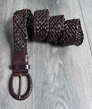 Source Unknown Women’s Brown Braided Leather Belt Western Boho Festival thumbnail 1
