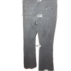 American Eagle Gray Corduroy Flare Pants Women Size 10 Regular Stretch Low Rise thumbnail 5