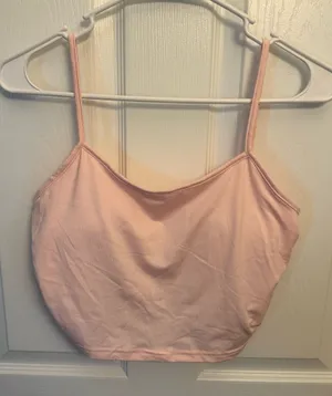 SHEIN Light Pink Built-In Bra Cropped Cami Tank Top thumbnail 1