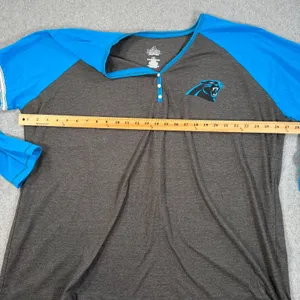 Carolina Panthers Majestic Raglan Tee Shirt Women's 2X Blue Gray NFL Long Sleeve thumbnail 6