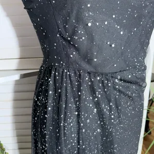 Shein mini dress black sparkle one shoulder sheer cocktail glam whimsigoth sz 1X thumbnail 9