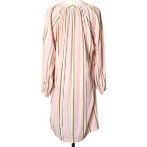 Xirena Sabrine Pink Striped Cotton Gauze V-Neck Mini Dress Long Sleeve Sz Small thumbnail 4
